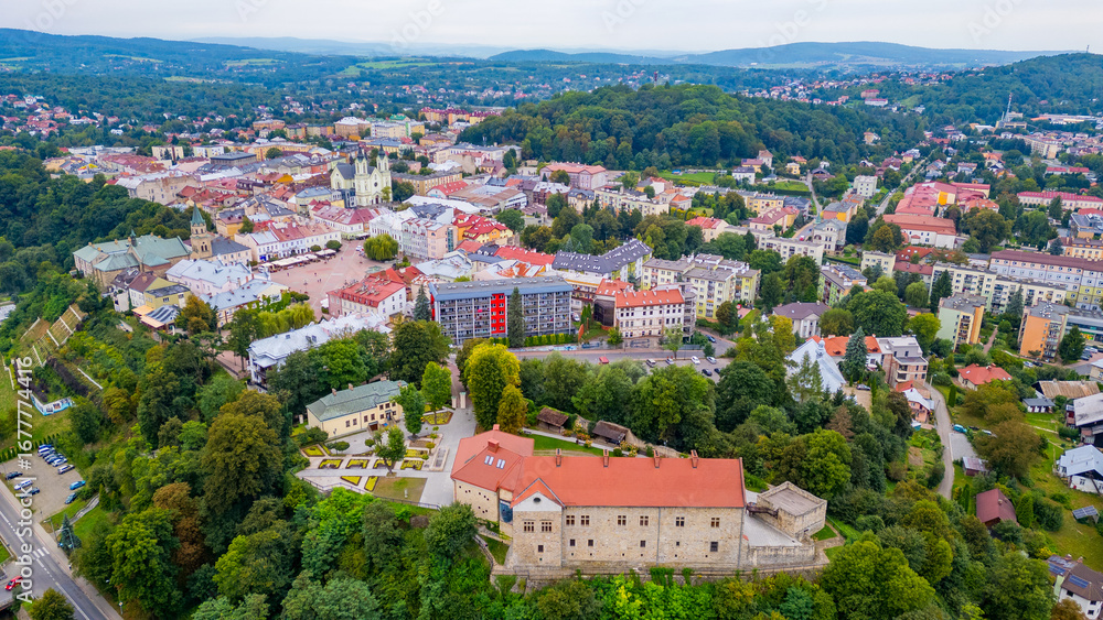 Fototapeta premium Panorama view of Sanok in Poland