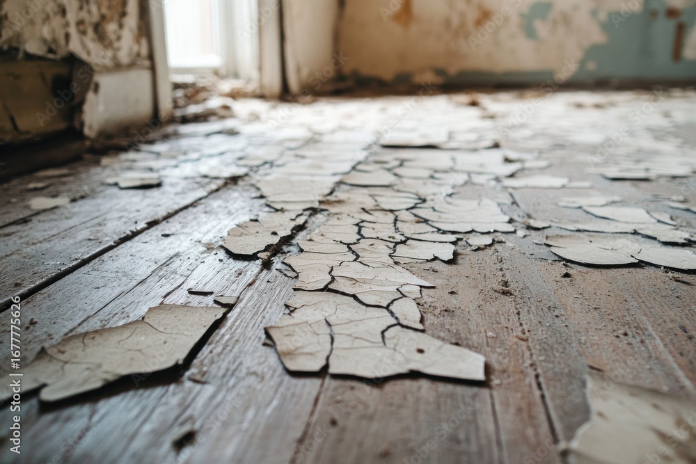 Obraz premium Evocative image of a dilapidated room, showcasing decay and abandonment