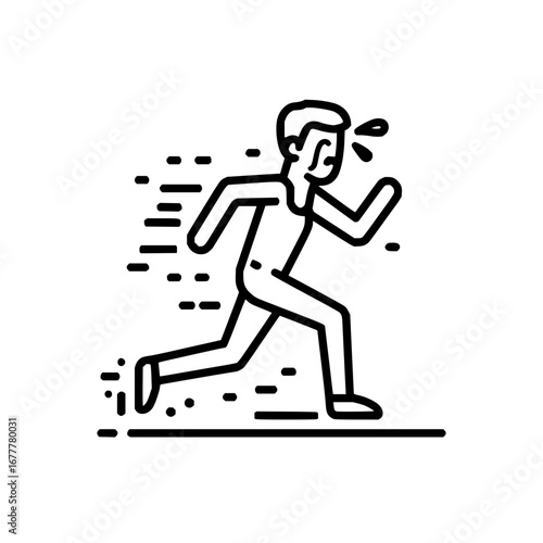 Running exercise fitness workout cardio sport athlete physical activity health and wellness icon design