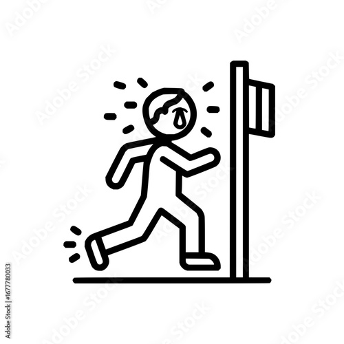 Running away from failure icon vector illustration for anxiety and stress management resources design 100