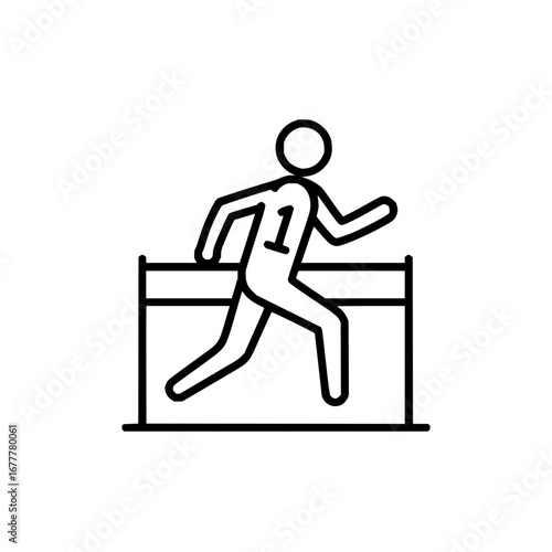 Hurdle race illustration for sports event and athletic competition vector design representing challenge 100m sprint