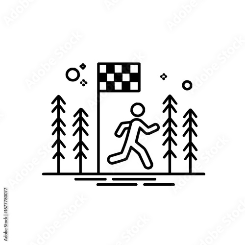 Running race finish line vector illustration design for sport event and competition achievement concept