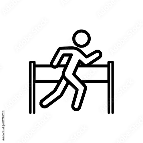 Hurdle race athlete vector for sports competition and athletic event design element illustration vector