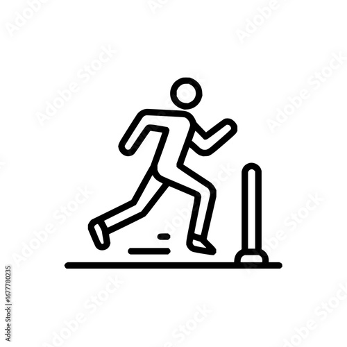 Running race athlete icon vector illustration for marathon sprint and sports competition design concept