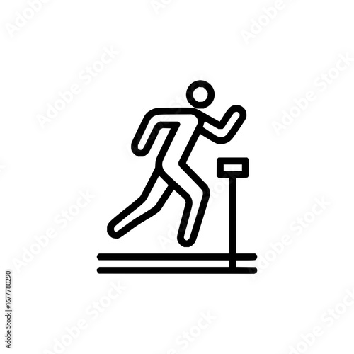 Running hurdle icon vector illustration athletic sport competition obstacle race training 100m sprint