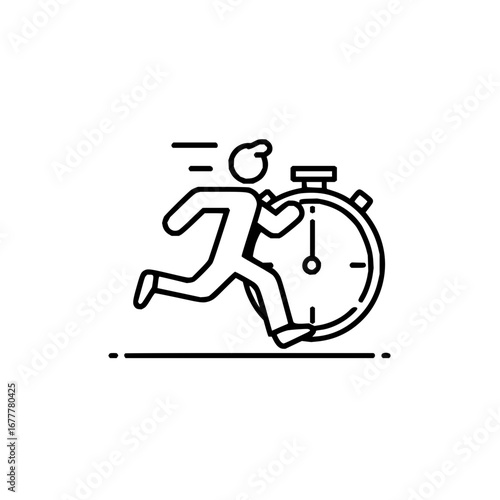 Running against time deadline pressure fast pace urgency speed challenge race against time business concept
