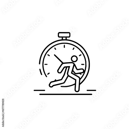 Time management running race deadline competition stopwatch vector icon for business and productivity concept
