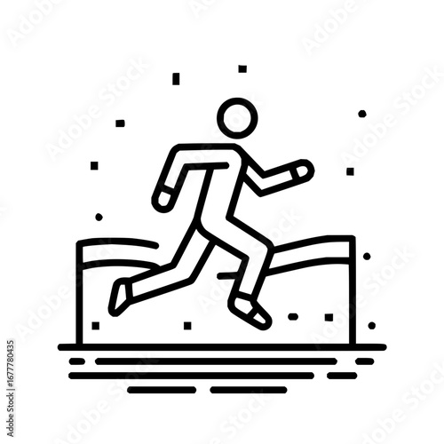 Running hurdle race illustration for sports athletics competition and fitness training vector graphic design 100