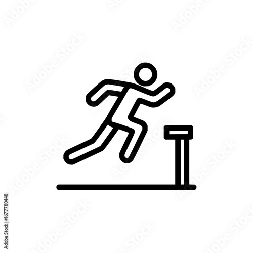 Athletic hurdle race icon vector illustration for sports competition and olympic games design element vector