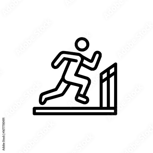 Hurdle race athlete training icon vector illustration for sports and athletics competition design 100m sprint