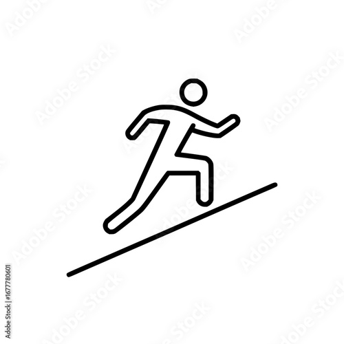 Running uphill icon vector illustration for fitness training and competition challenges concept design vector 100