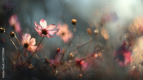 Wallpaper Mural Soft blur of flowers in the wind with shallow depth of field, dreamy floral background Torontodigital.ca