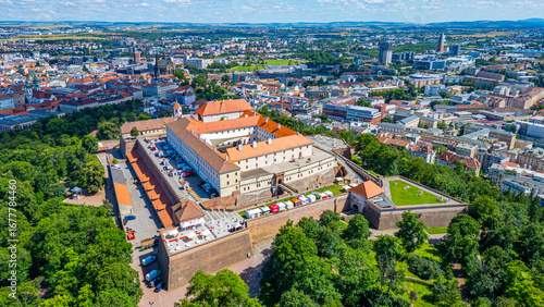 Canvastavla Panorama of Brno with Spilberk, Czech republic