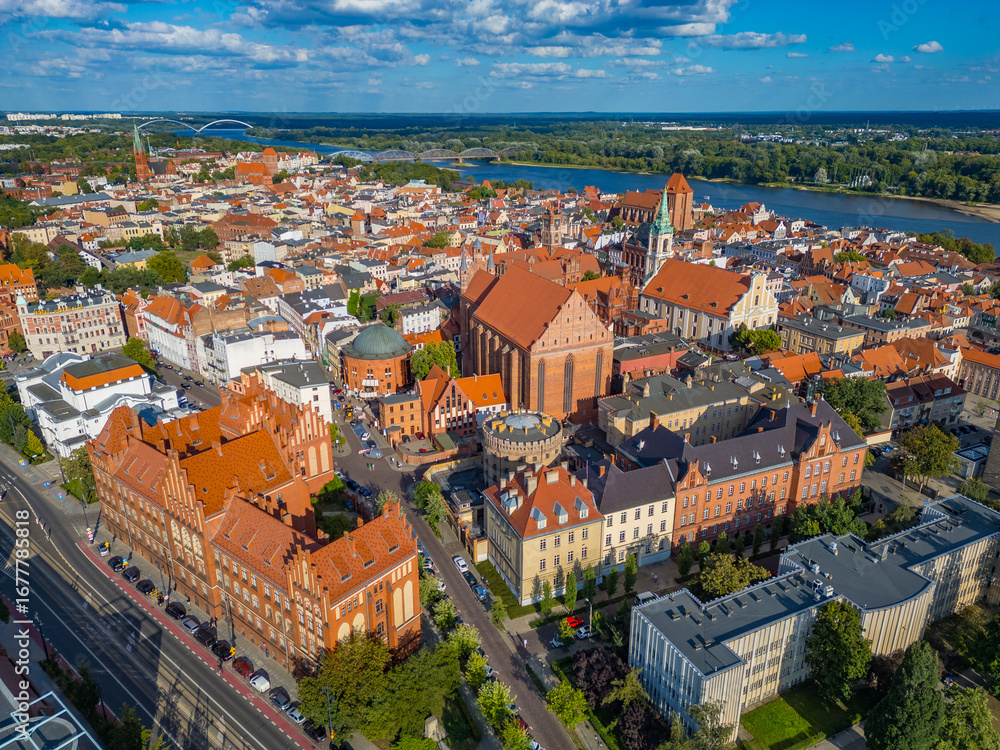 Obraz premium Panorama view of the old town of Torun, Poland