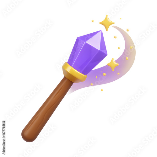 Magical Crystal Wand 3D Render
