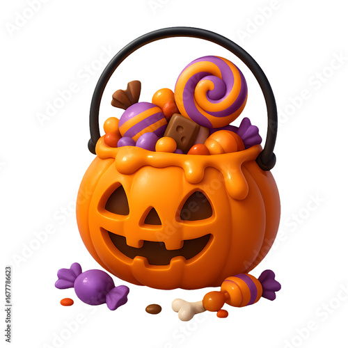 3D Halloween Pumpkin Candy Basket