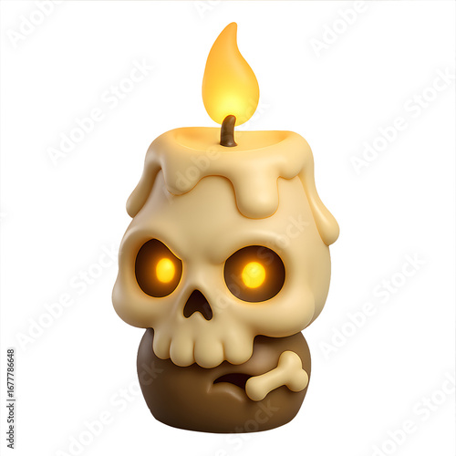 3D Cartoon Skull Candle for Halloween