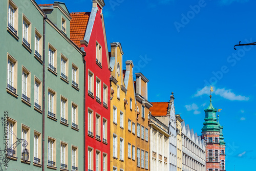 Colourful houses at Dlugi Targ square in Gdansk, Poland