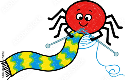 A Spider Knitting a Scarf with its Own Silk