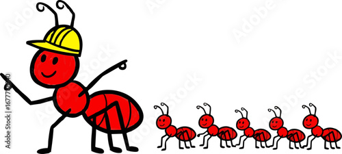 An Ant Foreman in a Tiny Construction Hat