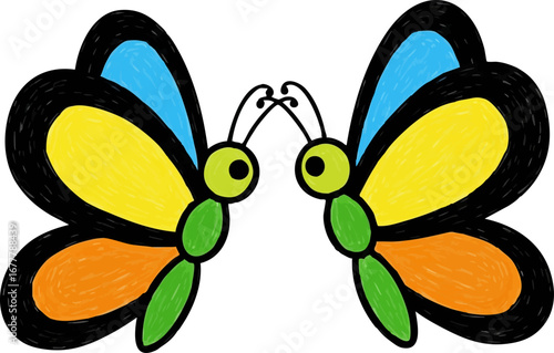 Two Butterflies Greeting with their Antennae