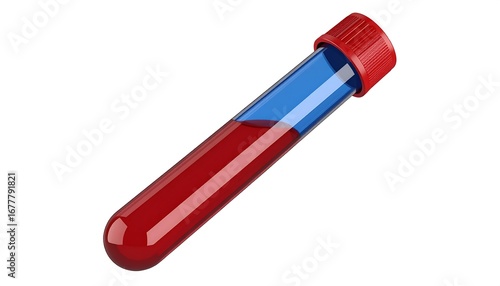 Red and blue laboratory test tube