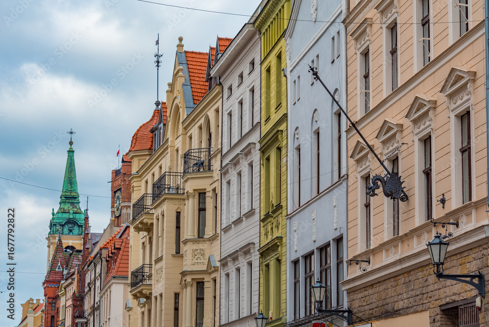 Fototapeta premium Old houses in the center of Torun, Poland