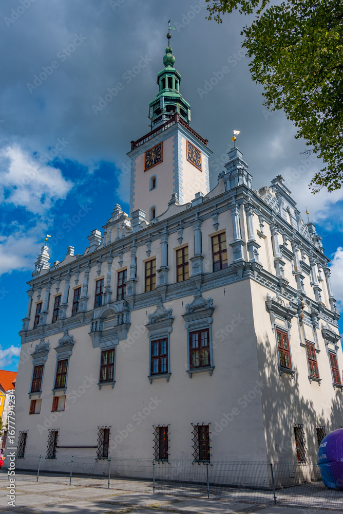 Fototapeta premium White town hall in Polish city Chelmno