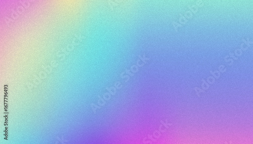 Noise Gradient Background. Abstract Grainy Bg In Pink, Purple And Blue Colors. Iridescent Hologram. Pearlescent Holographic Texture With Rainbow Foil. Watercolour Splash In Pearl Mesh Style