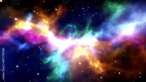 Wallpaper Mural Hypnotic Nebula: A Cosmic Ballet of Saturated Color and Light Torontodigital.ca