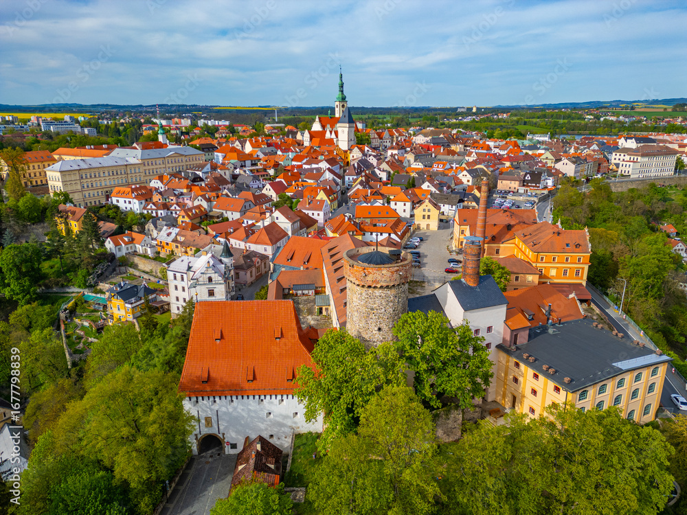 Obraz premium Panorama view of Czech town Tabor