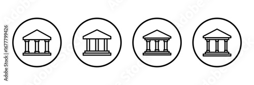 Bank icon logo design. Bank sign and symbol, museum, university