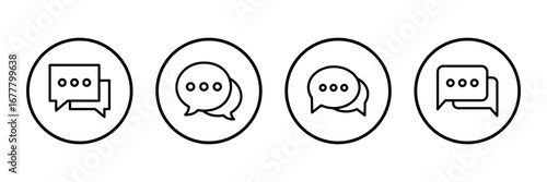 Chat icon logo design. speech bubble sign and symbol. comment icon. message