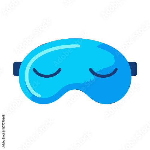 Vector art of blue sleep mask with closed eyes