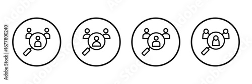 Hiring icon logo design. Search job vacancy sign and symbol. Human resources concept. Recruitment