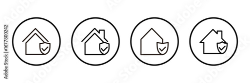 home insurance icon logo design. home protection sign and symbol
