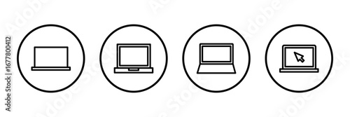 Laptop icon logo design. computer sign and symbol