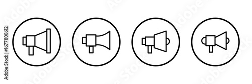 Megaphone icon logo design. Loudspeaker sign and symbol