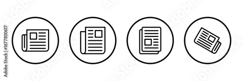 Newspaper icon logo design. news paper sign and symbolign