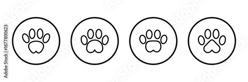 Paw icon logo design. paw print sign and symbol. dog or cat paw