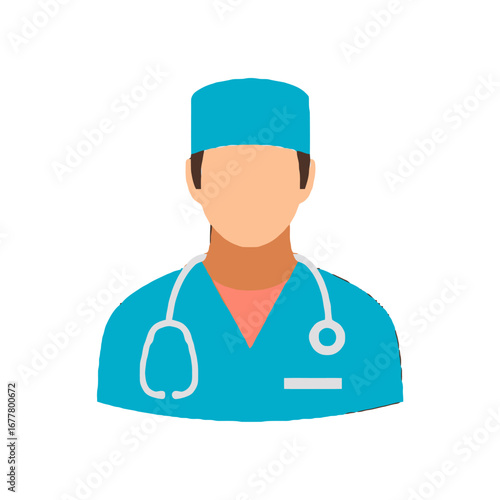 Vector art of surgeon with stethoscope