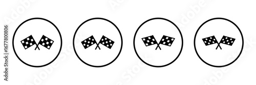 Racing flag icon logo design. race flag sign and symbol.Checkered racing flag icon