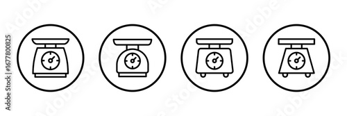 Scales icon logo design. Weight scale sign and symbol