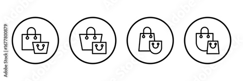 Shopping bag icon logo design. shopping sign and symbol