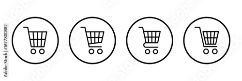 Shopping icon logo design. Shopping cart sign and symbol. Trolley icon