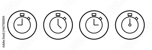 Stopwatch icon logo design. Timer sign and symbol. Countdown icon. Period of time