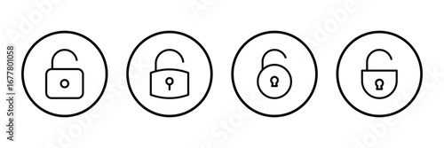 Unlock icon logo design. Unlock sign and symbol. unlocked padlock icon