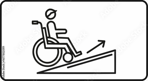 Health, medicine and nursing vector  accessibility ramp wheelchair access symbol for disability inclusion and handicap assistance design icon