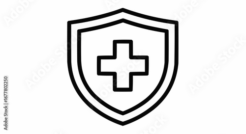 Health, medicine and nursing vector  medical health protection shield logo vector design, health insurance and security concept, healthcare icon