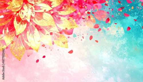 Abstract floral design with soft colors